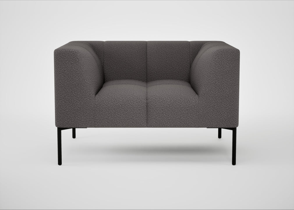 Quadro Armchair Loop Boucle Granite / Black