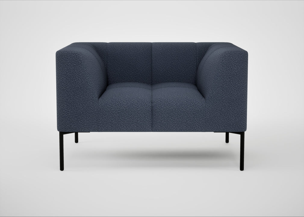 Quadro Armchair Loop Boucle Navy / Black