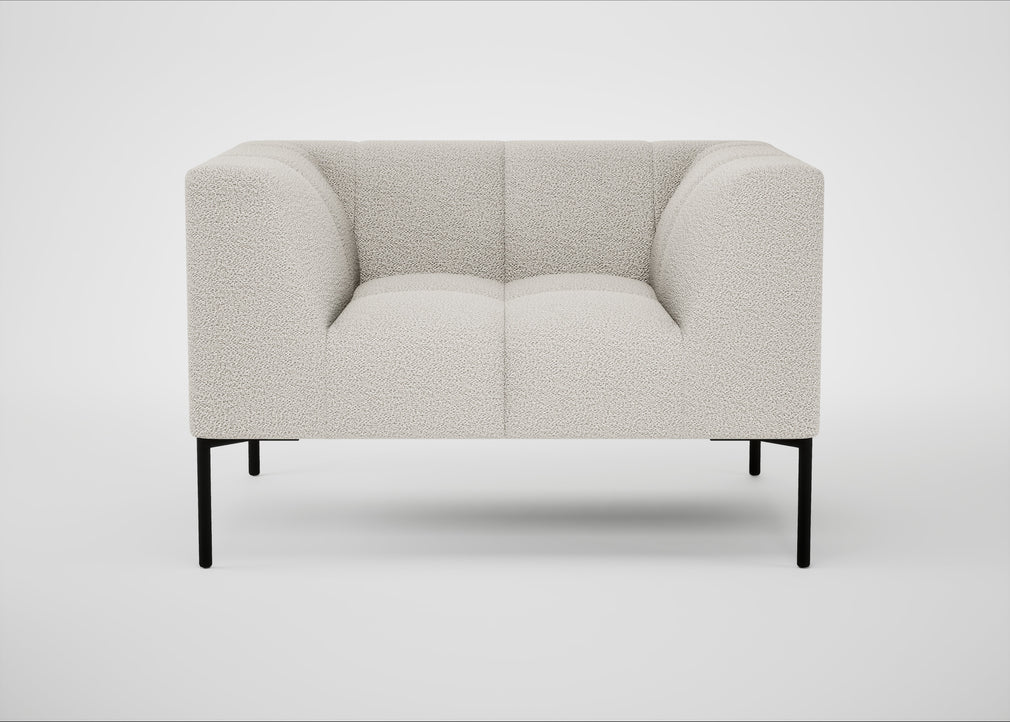 Quadro Armchair Loop Boucle Polar / Black