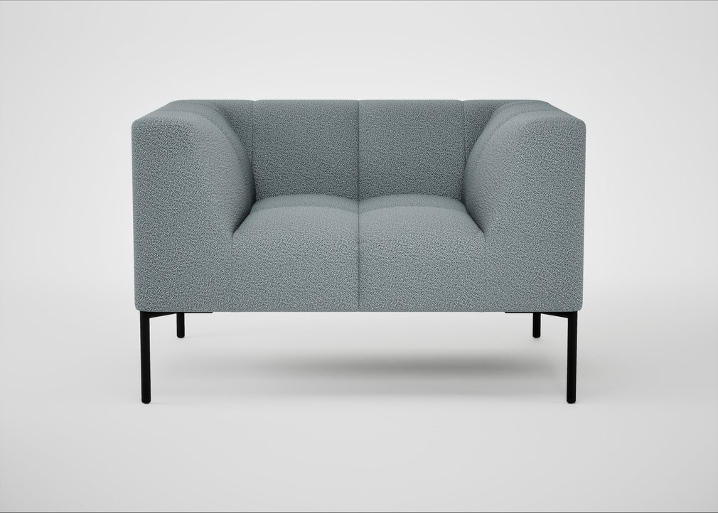 Quadro Armchair Loop Boucle Sky / Black