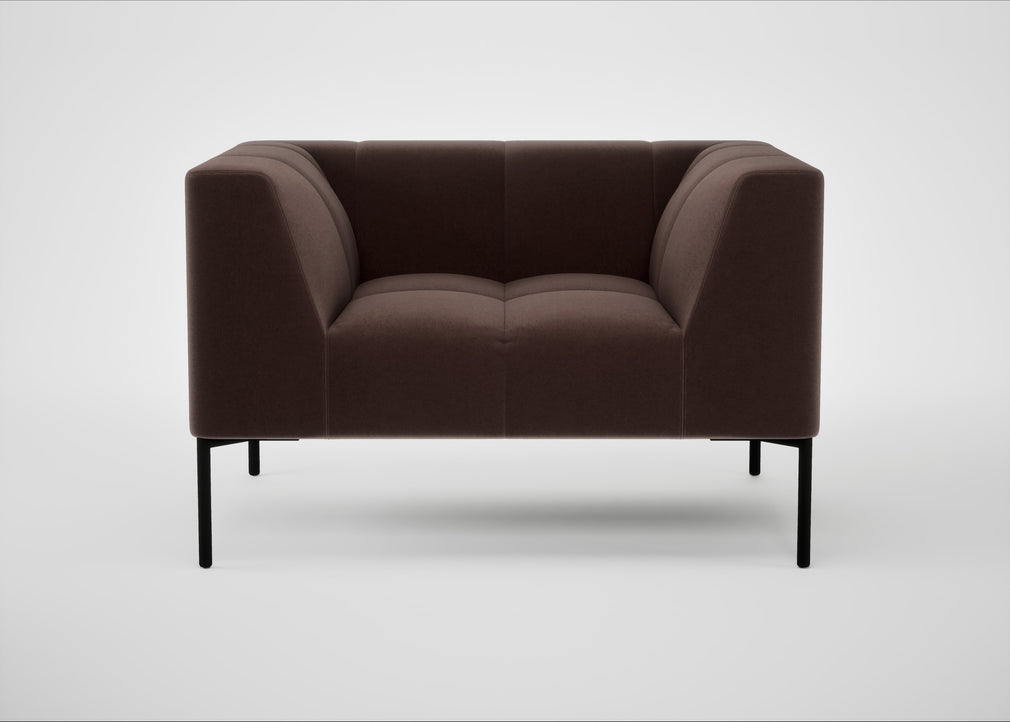 Quadro Armchair Nobilis Velvet Espresso / Black