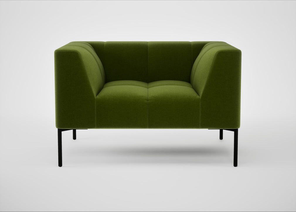 Quadro Armchair Nobilis Velvet Leaf / Black
