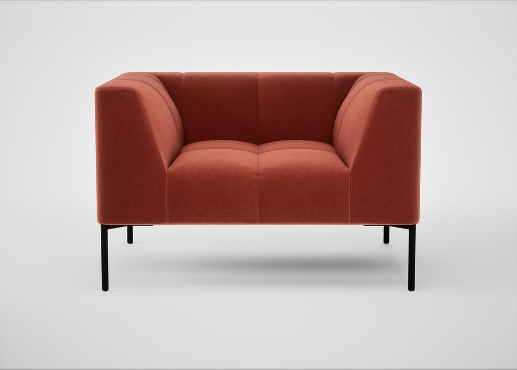 Quadro Armchair Nobilis Velvet Rust / Black
