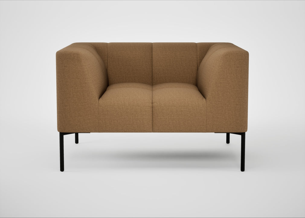 Quadro Armchair Siena Cotton Clay / Black