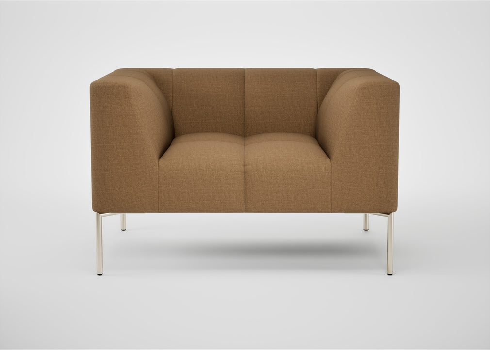 Quadro Armchair Siena Cotton Clay / Stainless Steel