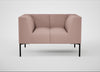 Quadro Armchair Siena Cotton Dusky Pink / Black