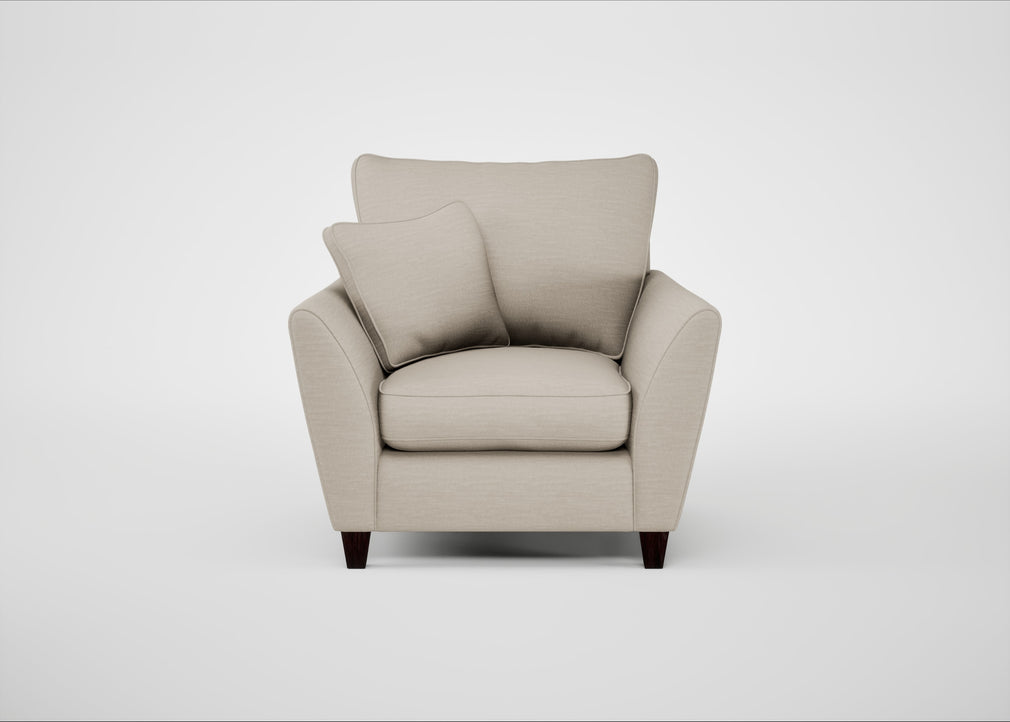 Torino Armchair Broad Weave Putty / Black