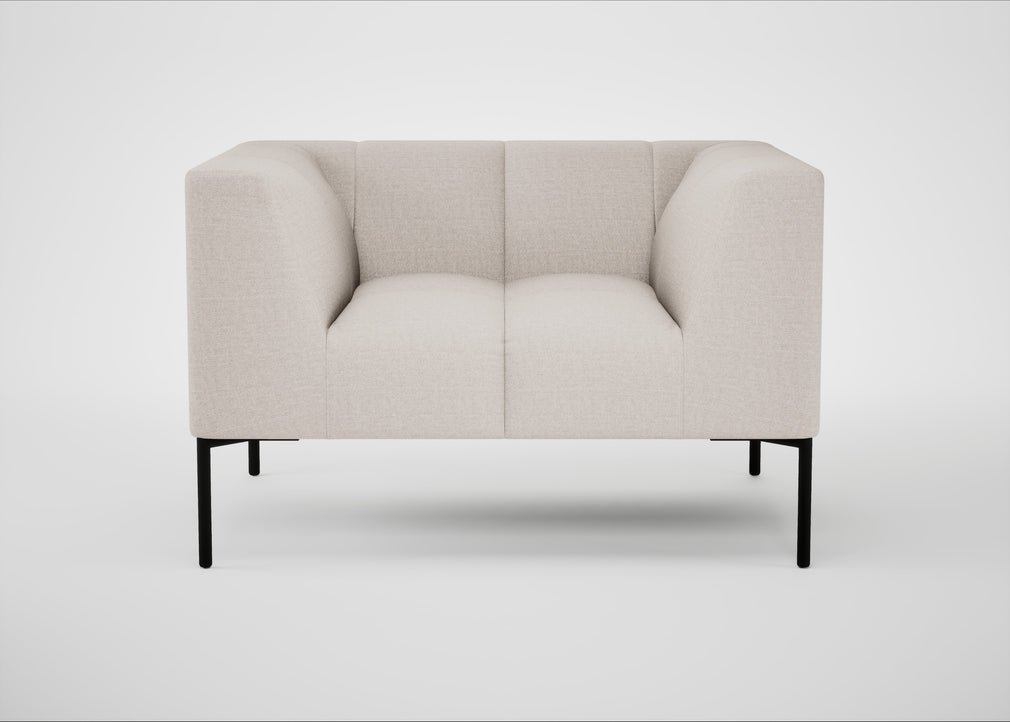 Quadro Armchair Siena Cotton Natural / Black