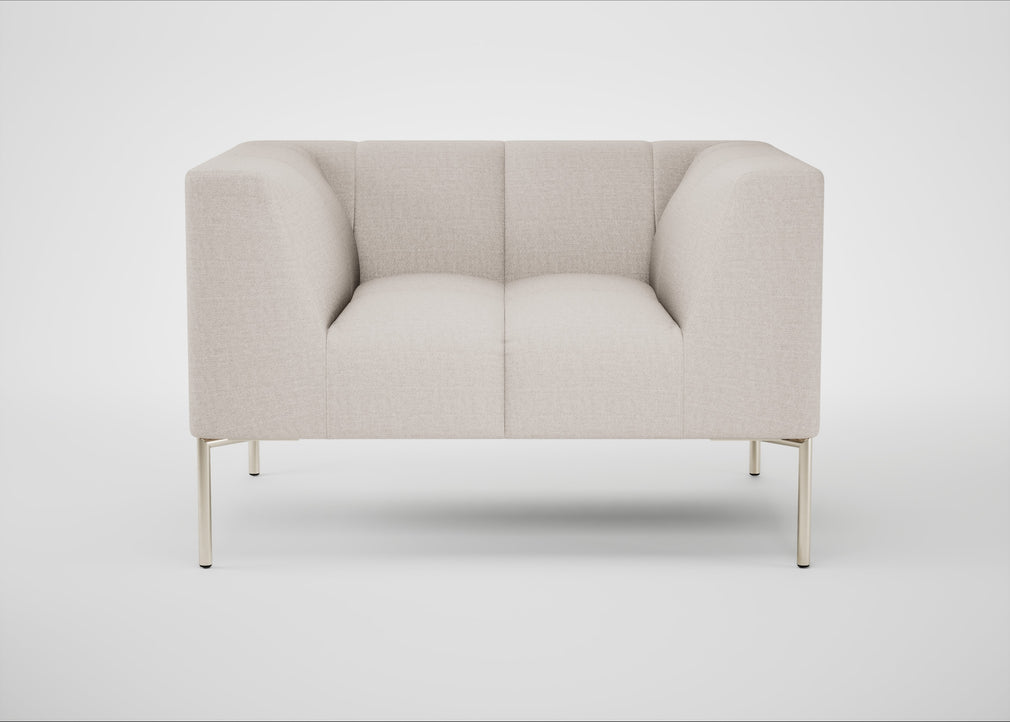 Quadro Armchair Siena Cotton Natural / Stainless Steel