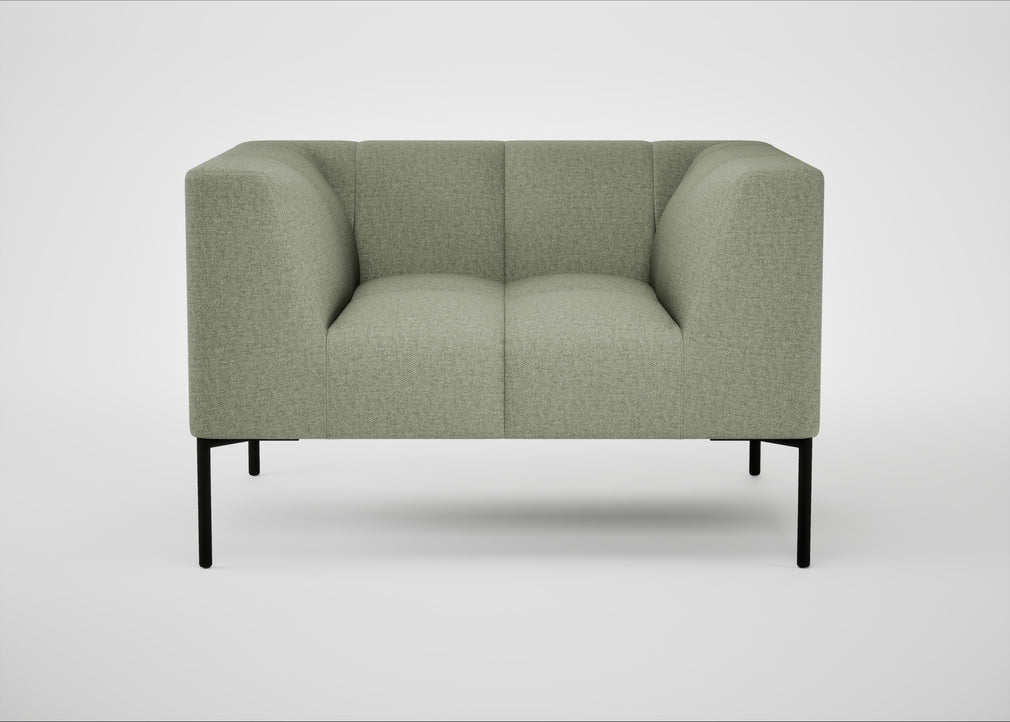 Quadro Armchair Siena Cotton Pistachio / Black