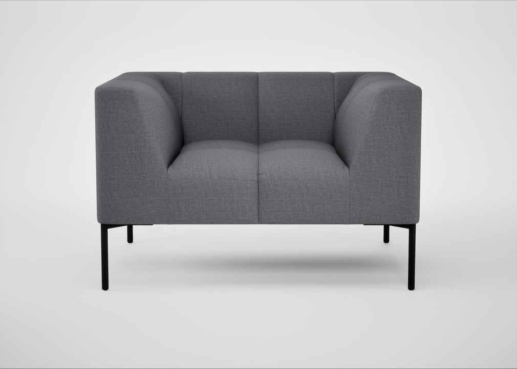 Quadro Armchair Siena Cotton Shale Grey / Black