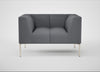 Quadro Armchair Siena Cotton Shale Grey / Stainless Steel