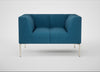 Quadro Armchair St Moritz Wool Blue / Stainless Steel