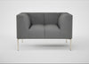Quadro Armchair St Moritz Wool Light Grey / Stainless Steel