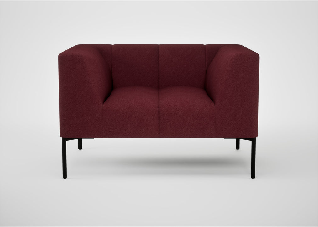 Quadro Armchair St Moritz Wool Red / Black