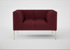 Quadro Armchair St Moritz Wool Red / Stainless Steel