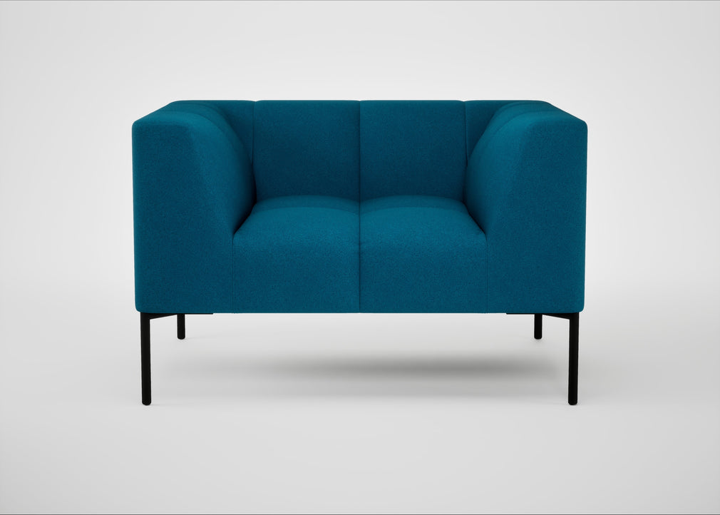 Quadro Armchair St Moritz Wool Teal / Black