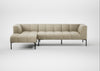 Quadro Left Hand Facing Chaise Sofa Leather Grain Storm 006 / Black