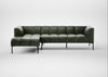 Quadro Left Hand Facing Chaise Sofa Leather Stonewash Vintage Green 278 / Black