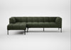 Quadro Left Hand Facing Chaise Sofa Loop Boucle Forest / Black