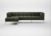 Quadro Left Hand Facing Chaise Sofa Loop Boucle Forest / Stainless Steel