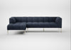 Quadro Left Hand Facing Chaise Sofa Loop Boucle Navy / Stainless Steel