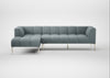 Quadro Left Hand Facing Chaise Sofa Loop Boucle Sky / Stainless Steel
