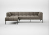 Quadro Left Hand Facing Chaise Sofa Loop Boucle Taupe / Black