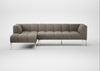Quadro Left Hand Facing Chaise Sofa Loop Boucle Taupe / Stainless Steel