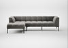 Quadro Left Hand Facing Chaise Sofa Nobilis Velvet Dolphin / Black