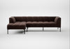 Quadro Left Hand Facing Chaise Sofa Nobilis Velvet Espresso / Black