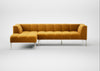 Quadro Left Hand Facing Chaise Sofa Nobilis Velvet Mustard / Stainless Steel