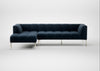 Quadro Left Hand Facing Chaise Sofa Nobilis Velvet Night / Stainless Steel