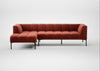 Quadro Left Hand Facing Chaise Sofa Nobilis Velvet Rust / Black