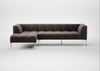 Quadro Left Hand Facing Chaise Sofa Nobilis Velvet Sable / Stainless Steel