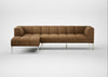 Quadro Left Hand Facing Chaise Sofa Siena Cotton Clay / Stainless Steel