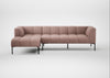 Quadro Left Hand Facing Chaise Sofa Siena Cotton Dusky Pink / Black