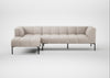 Quadro Left Hand Facing Chaise Sofa Siena Cotton Natural / Black
