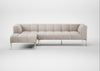 Quadro Left Hand Facing Chaise Sofa Siena Cotton Natural / Stainless Steel