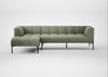 Quadro Left Hand Facing Chaise Sofa Siena Cotton Pistachio / Black