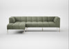 Quadro Left Hand Facing Chaise Sofa Siena Cotton Pistachio / Stainless Steel