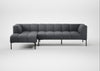 Quadro Left Hand Facing Chaise Sofa Siena Cotton Shale Grey / Black
