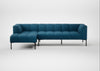 Quadro Left Hand Facing Chaise Sofa St Moritz Wool Blue / Black