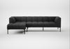 Quadro Left Hand Facing Chaise Sofa St Moritz Wool Grey / Black