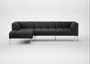 Quadro Left Hand Facing Chaise Sofa St Moritz Wool Grey / Stainless Steel