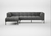 Quadro Left Hand Facing Chaise Sofa St Moritz Wool Light Grey / Black