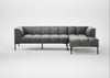 Quadro Right Hand Facing Chaise Sofa Daino Leather Steel / Black