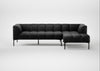 Quadro Right Hand Facing Chaise Sofa Leather Grain Graphite 063 / Black
