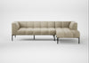 Quadro Right Hand Facing Chaise Sofa Leather Grain Storm 006 / Black