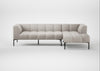 Quadro Right Hand Facing Chaise Sofa Leather Grain White 000 / Black